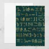 Golden Egyptian Hieroglyphs Typografie Ägypten Einladung (Vorne/Hinten)