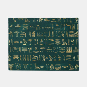 Golden Egyptian Hieroglyphs Typografie Ägypten Fußmatte