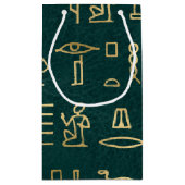 Golden Egyptian Hieroglyphs Typografie Ägypten Kleine Geschenktüte (Rückseite)