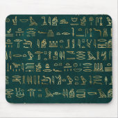 Golden Egyptian Hieroglyphs Typografie Ägypten Mousepad (Vorne)