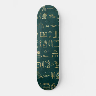 Golden Egyptian Hieroglyphs Typografie Ägypten Skateboard