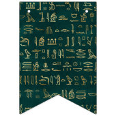 Golden Egyptian Hieroglyphs Typografie Ägypten Wimpelkette (Dritte Fahne)