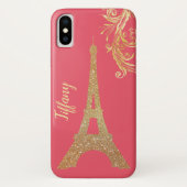 Golden Eiffel Tower Custom iPhone X Fall Case-Mate iPhone Hülle (Rückseite)