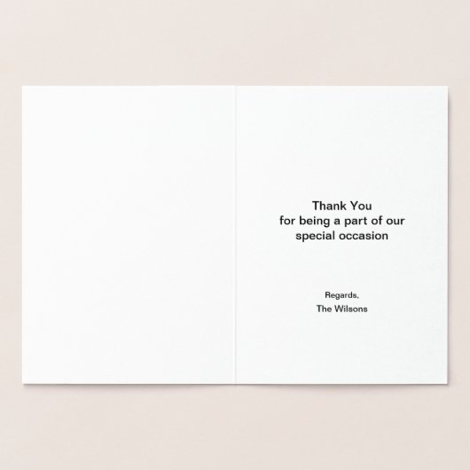 Golden Eiffel Tower Paris Party vielen Dank Folienkarte (Innenseite)