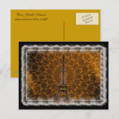 Golden Eiffel Tower Postkarte (Vorne/Hinten)
