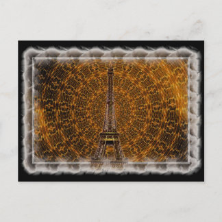 Golden Eiffel Tower Postkarte