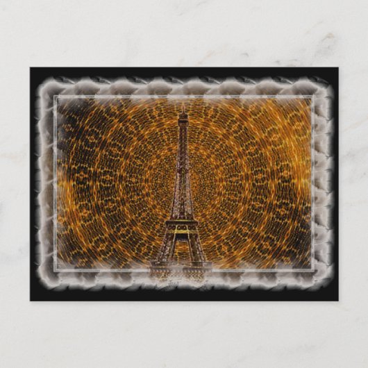 Golden Eiffel Tower Postkarte (Vorderseite)