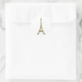 Golden Eiffel Tower Runder Aufkleber (Tasche)