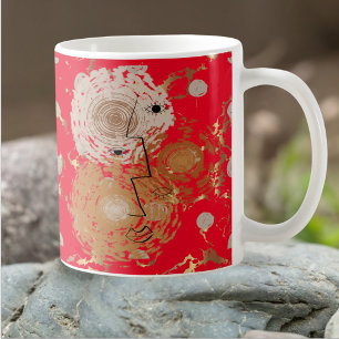 Golden Elegance Abstraktes Mittelalter Kaffeetasse