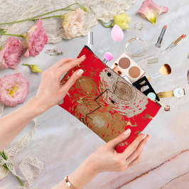 Golden Elegance Abstraktes Mittelalter Zubehörtasche