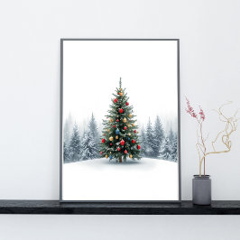 Golden Elegance Christmas Tree Poster