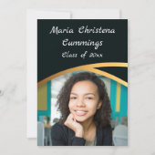 Golden Elegance Class-Foto Abschluss 4 Einladung (Vorderseite)