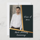 Golden Elegance Class of Foto Abschluss 3 Einladung (Vorderseite)