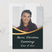 Golden Elegance Class of Foto Abschluss Einladung (Vorderseite)