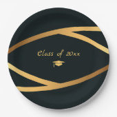 Golden Elegance Class Of Graduation Pappteller (Vorderseite)