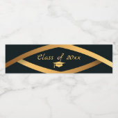 Golden Elegance Class Of Graduation Wasserflaschenetikett (Einzelnes Label)