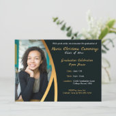 Golden Elegance Class Of Photo Graduation Ankündigung (Stehend Vorderseite)