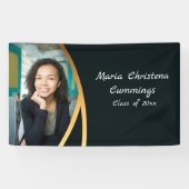 Golden Elegance Class Of Photo Graduation Banner (Horizontal)