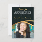 Golden Elegance Class Of Photo Graduation Dankeskarte (Vorderseite)