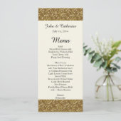 Golden Elegance Custom Wedding Menu Menükarte (Stehend Vorderseite)