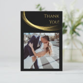 Golden Elegance Flat Dankeschön Karte (Stehend Vorderseite)