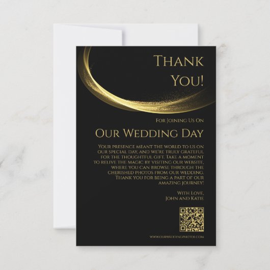 Golden Elegance Flat Dankeschön Karte (Rückseite)
