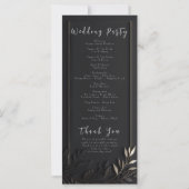 Golden Elegance Floral Wedding Pragram Flat Card (Rückseite)