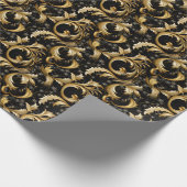 Golden Elegance Foliage Muster Geschenkpapier (Ecke)