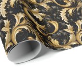 Golden Elegance Foliage Muster Geschenkpapier (Rolleneckpunkt)