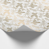 Golden Elegance Graved Holly, Pine and Mistletoe Geschenkpapier (Ecke)