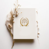 Golden Elegance Jugendstil-Hochzeit Einladung