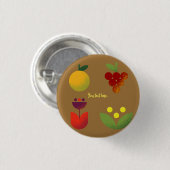 Golden Elegance Modernes Blumengebäck Button (Vorne & Hinten)