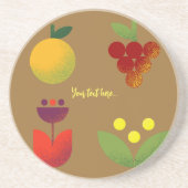 Golden Elegance Modernes Blumengebäck Getränkeuntersetzer (Vorne)