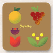 Golden Elegance Modernes Blumengebäck Getränkeuntersetzer (Vorderseite)