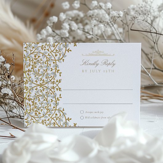 Golden Elegance RSVP Card für Hochzeit Einladung