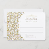 Golden Elegance RSVP Card für Hochzeit Einladung (Vorderseite)