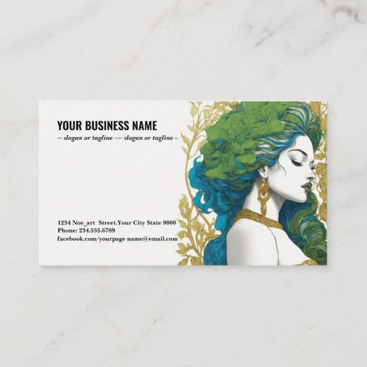 Golden Elegance Silhouette Amidst Green a1 Visitenkarte (Rückseite)