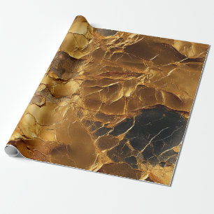 Golden Elegance Textured Marble Geschenkpapier