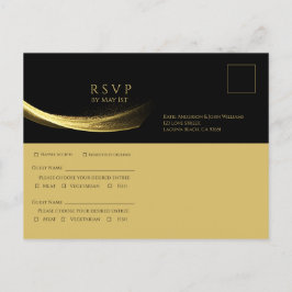 Golden Elegance-Wedding RSVP- Einladungspostkarte