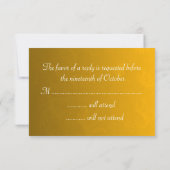 Golden Elegance Wedding RSVP Karte (Rückseite)
