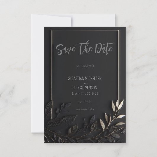 Golden Elegance Wedding Save the Date Card (Vorderseite)