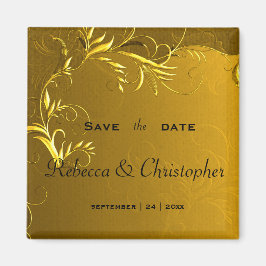 Golden Elegance Wedding Save the Date Magnet