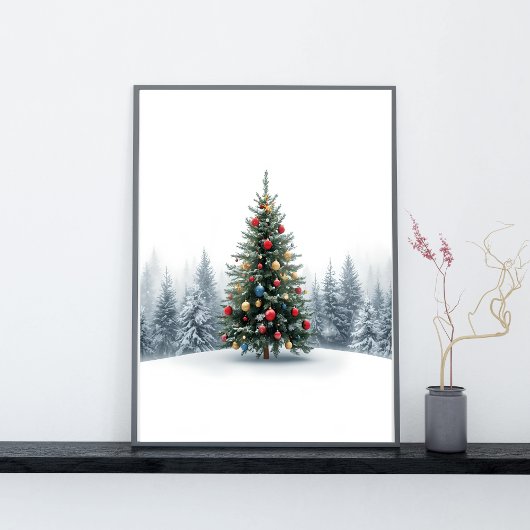 Golden Elegance Weihnachtsbaum Poster