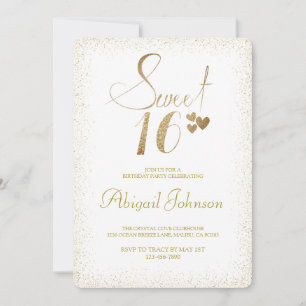 Golden Elegant Girls Sweet 16 Geburtstag Einladung