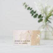 Golden Elegant Minimalistisch Juwelier Visitenkarte (Stehend Vorderseite)