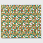 Golden Elegante Arabesque Hintergrund Geschenkpapier (Flach)