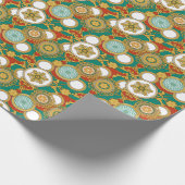 Golden Elegante Arabesque Hintergrund Geschenkpapier (Ecke)