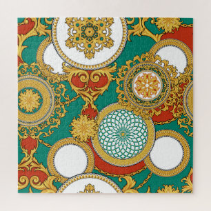 Golden Elegante Arabesque Hintergrund Puzzle