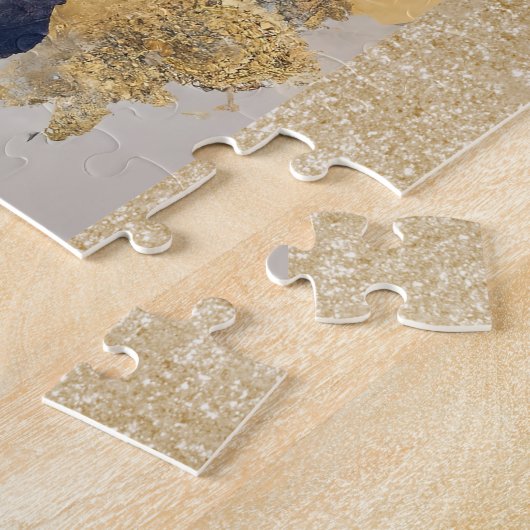 Golden Elegante Blume Jigsaw Puzzle (Seite)