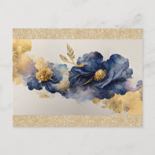 Golden Elegante Blume Postkarte